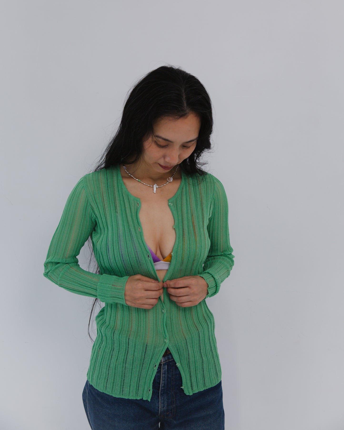 layer knit cardigan
