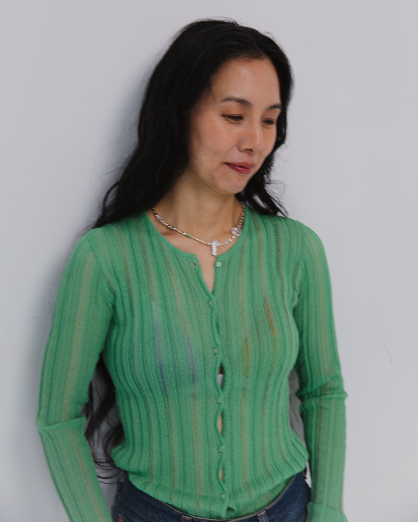layer knit cardigan