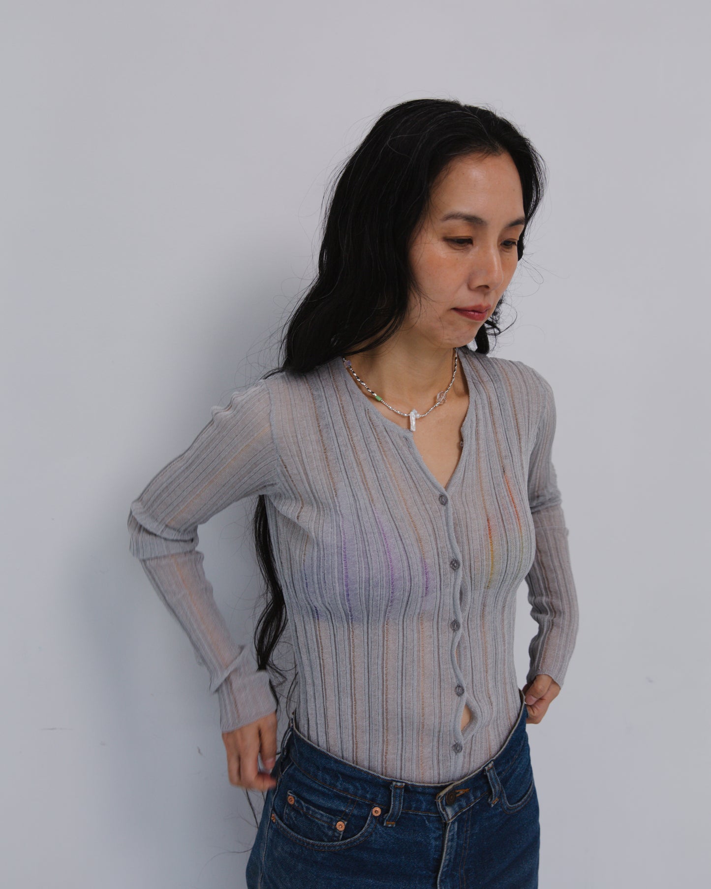 layer knit cardigan