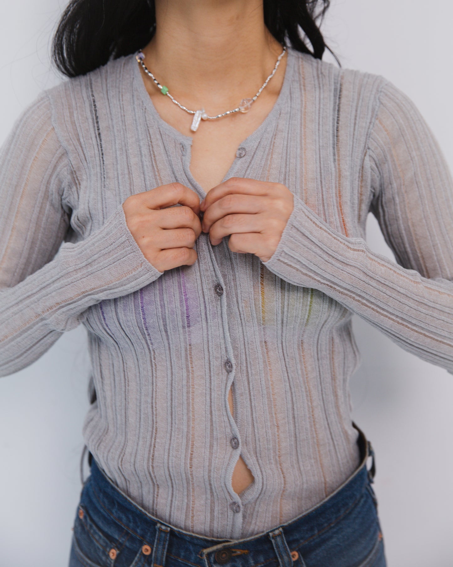 layer knit cardigan