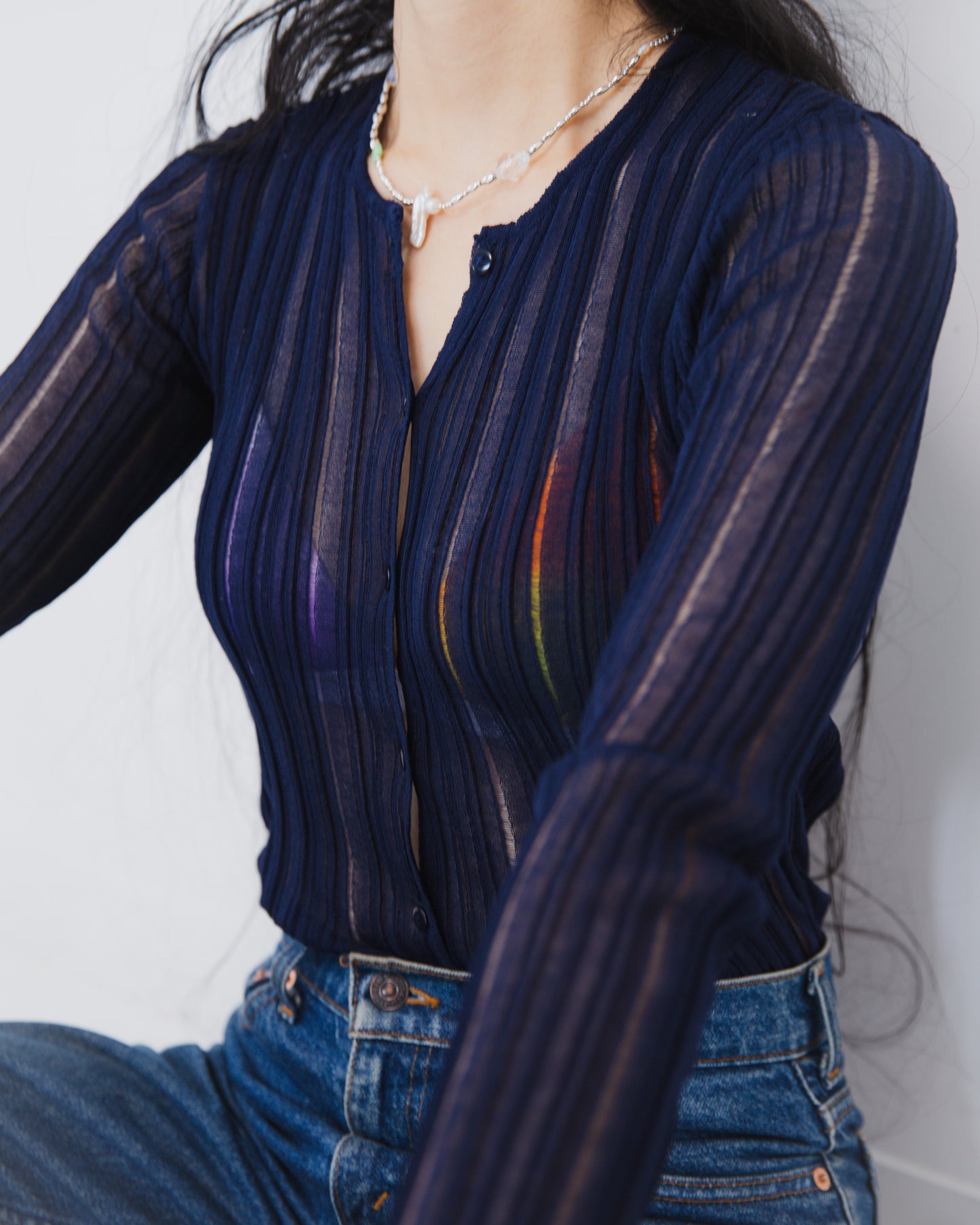 layer knit cardigan