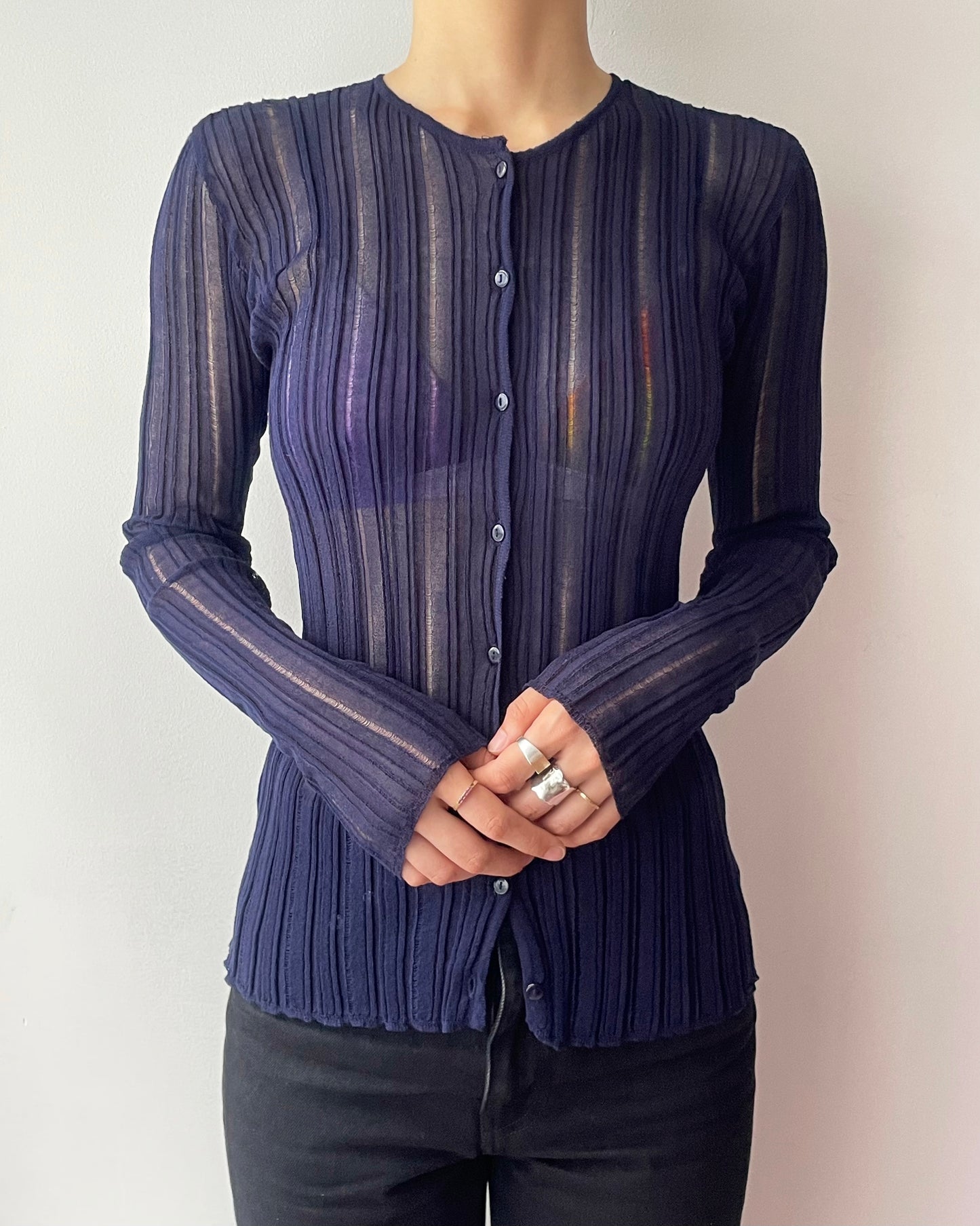 layer knit cardigan